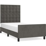  Posteljni okvir z vzglavjem temno siv 90x200 cm žamet, (20794691) | Shoptok.si