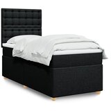 vidaXL Krevet s oprugama i madracem crni 100 x 200 cm od tkanine | shoptok.hr