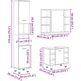  3-dijelni set kupaonskog namještaja siva boja betona drveni | shoptok.hr