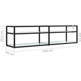 vidaXL TV ormarić boja bijelog mramora 160x40x40,5 cm kaljeno staklo | shoptok.hr
