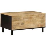 vidaXL Kava miza črna 80x50x40 cm Masivni neobdelan les Mango | Shoptok.si