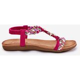 ARTIKER Flat Women's Sandals With Woven Straps And Clips Fuchsia | Shoptok.si