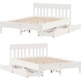 vidaXL Okvir kreveta bez madraca bijeli 120 x 190 cm masivna borovina | shoptok.hr