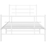 Metalni okvir kreveta uzglavlje i podnožje bijeli 107x203 cm | shoptok.hr