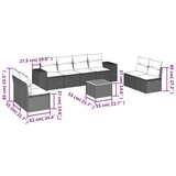  9-dijelni set vrtnih sofa s jastucima bež od poliratana | shoptok.hr