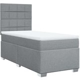  Krevet s oprugama i madracem svjetlosivi 100x200 cm od tkanine | shoptok.hr