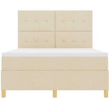  LED Box Spring Krevet s madracem Krema 140 x 190 cm tkanina | shoptok.hr