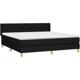  Box spring postelja z vzmetnico črna 160x200 cm blago, (20792069) | Shoptok.si