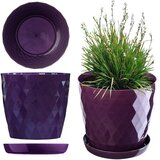 KADAX Plastični cvetlični lonec s stojalom, pokrov za cvetlični lonec, 16 cm, vijoličen, (5000353334) | Shoptok.si