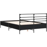  Okvir za krevet crni 135x190 cm konstruirano drvo i metal | shoptok.hr