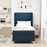  Krevet s opruga kutije s uzglavljem Plava 200 x 90 cm tkanina | shoptok.hr