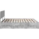  Krevetna konstrukcija s ladicama Betonsko Siva 200 x 200 cm | shoptok.hr