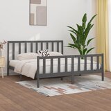 Maison Chic Posteljni okvir - Dvoposteljna postelja - Zakonska postelja siv iz trdnega lesa 200x200 cm-J5451, (21764848) | Shoptok.si