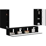  Set zidnog ormarića za TV Zidne 4 pcs Crna Konstruirano drvo | shoptok.hr