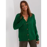 Fashion Hunters Dark green women's sweater with buttons Cene