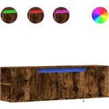 Maison Chic Stenska TV omarica - TV stojalo - Televizijska omarica z LED lučkami dimljeni hrast 135x31x39,5 cm, (21699137) Cene