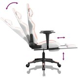  Gaming stol z oporo za noge belo in roza umetno usnje, (21152292) | Shoptok.si