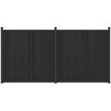 vidaXL Panel ograde 2 kom. 355 x 186 5 cm WPC i aluminij Crna - Crna 353 x 186 cm | shoptok.hr