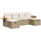 vidaXL 6-dijelni set vrtnih sofa s jastucima bež od poliratana | shoptok.hr