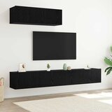  Set TV komoda Zidne 3 pcs Crni hrast Konstruirano drvo | shoptok.hr