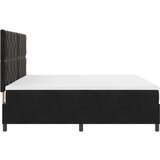 vidaXL Postelja s vzmetjo z vzmetnico Črna 200x200 cm Žamet, (22083347) | Shoptok.si