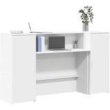 vidaXL pisalna miza z recepcijskim pultom in omarami, inženirski les, bela, 180x50x103,5 cm Cene