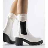 Gemre White insulated ankle boots on a block heel Hattiesburg | Eponuda.ba