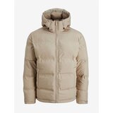 Jack & Jones Beige Quilted Winter Jacket with Hood Seamless - Men's | shoptok.hr