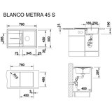 Blanco sudoper METRA 45 S SILGRANIT ANTRACIT, bez dalj. upr. | shoptok.hr