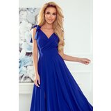 Numoco Long dress with neckline and tie at the shoulders | Shoptok.si