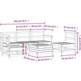  Vrtna sedežna garnitura 6-delna bela trdna borovina, (21145801) | Shoptok.si