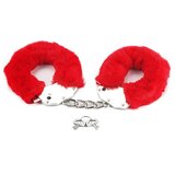 Fantasy Metalne lisice Red Furry Cuffs, Crveno krzno Cene