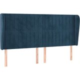  Vzglavje z ušesi temno modra 163x23x118/128 cm žamet, (20932670) | Shoptok.si