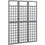 vidaXL Sobna pregrada / rešetka s 3 panela od jelovine siva 121x180cm | shoptok.hr