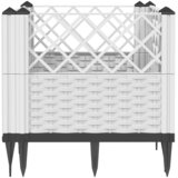  Vrtna sadilica s klinovima bijela 43,5 x 43,5 x 43,5 cm PP | Eponuda.com