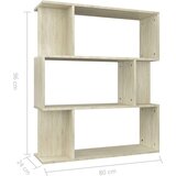 vidaXL Ormarić za knjige / pregrada boja hrasta 80x24x96 cm od iverice | shoptok.hr