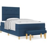  Krevet s box spring sustavom s madracem i klupom Plava 120x190 cm Tkanina | shoptok.hr