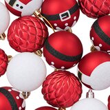  Set božićnih kuglica 32 kom. Crvena i bijela Ø 6 cm Plastika | shoptok.hr