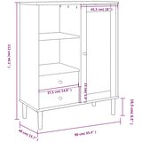  Visoka komoda SENJA crna izgled ratana 90x40x112 cm borovina | shoptok.hr
