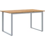 Vanjski Zunanja Jedilna Miza Siva 140x80x75 cm Jeklo in Trden Akacijev Les | Shoptok.si