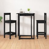 vidaXL Barski stol 2 kosa črne barve 40x41,5x112 cm trdna borovina Cene