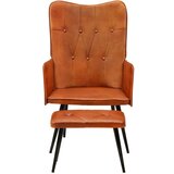 The Living Store Fotelj z naslonom za noge rumenorjav iz pravega usnja - Fotelj, (21420443) | Shoptok.si