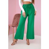 Kesi Włoski Viscose wide-leg trousers light green Cijene