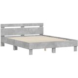  Okvir za krevet s uzglavljem i LED siva boja betona 150x200 cm | shoptok.hr