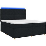  Boxspring krevet s madracem Crna 200 x 200 cm Tkanina | shoptok.hr