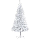  Umjetno osvijetljeno božićno drvce sa stalkom srebrno 120cm PET | shoptok.hr