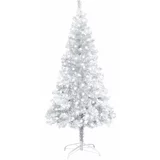  Umjetno osvijetljeno božićno drvce sa stalkom srebrno 120cm PET
