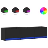 Maison Chic TV omarica - TV stojalo - Televizijska omarica z LED črna 165x34x40 cm inženirski les, (21701711)