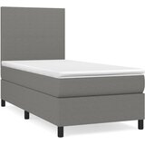  Krevet s oprugama i madracem tamnosivi 90 x 190 cm od tkanine | shoptok.hr