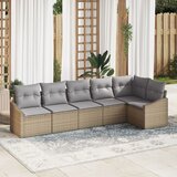 vidaXL set 6 vrtnih kavčev s blazinami bež PE ratan | Shoptok.si